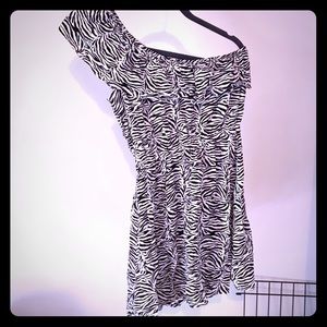 One Shoulder Zebra Dress